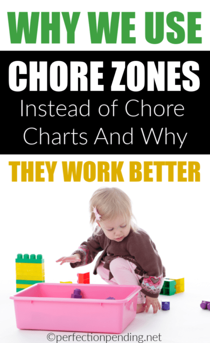 Chore charts are good for some kids, but they are a lot of work for parents to keep track of. If you're looking for an alternative to chore charts, and a way to teach your kids responsibility of picking up their own toys, the chore zone method is the BEST! #chores #chorechart #choreccharts #responsibility #teachingkids #positiveparenting #teamwork #momlife #chorezones