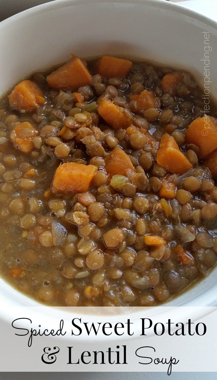 Spiced Sweet Potato & Lentil Soup for the Crockpot - Perfection Pending