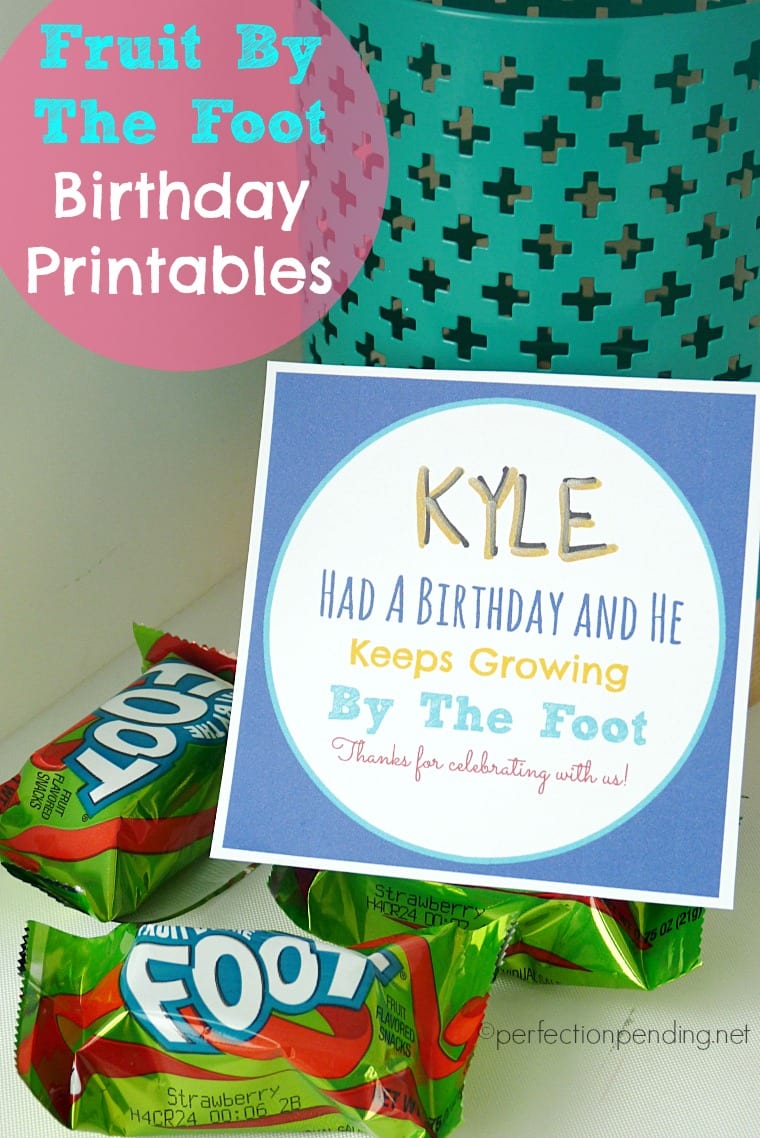 Fruit By the Foot Printables for Birthdays and Valentine's Day