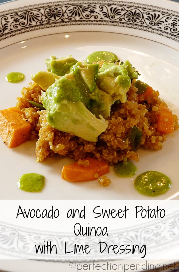 Avocado & Sweet Potato Quinoa with LIME dressing. The perfect light dinner. Vegan, and so full of flavor!