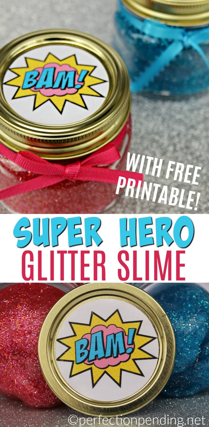 How to Make Slime with Contact Solution - Superhero Glitter Slime