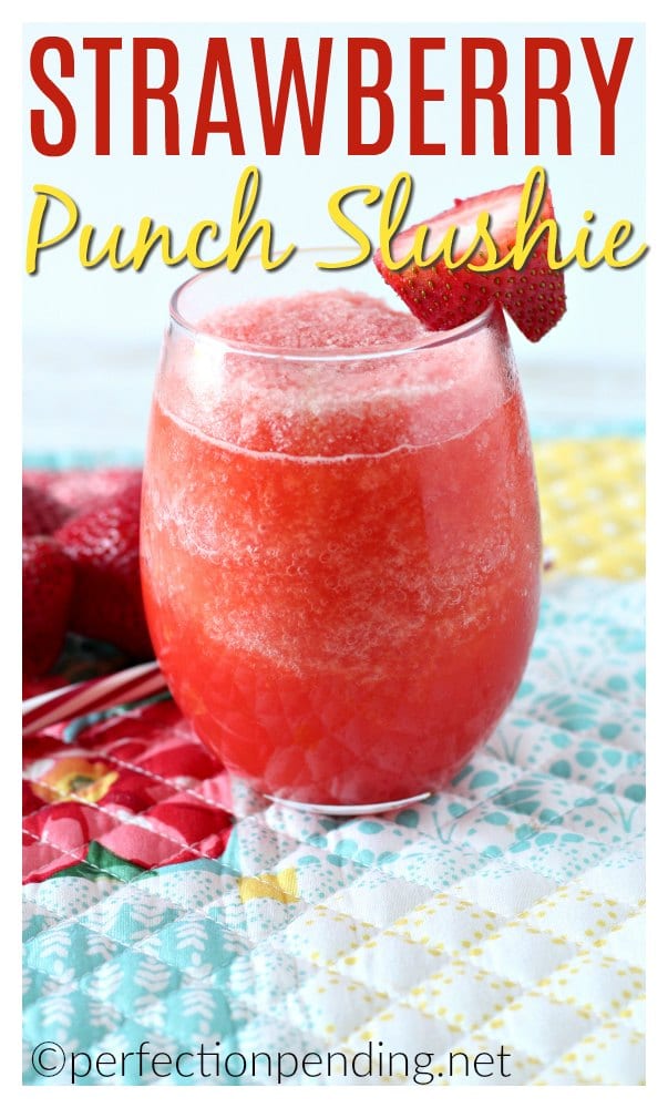 Easy Strawberry Punch Frozen Slushie - Perfection Pending