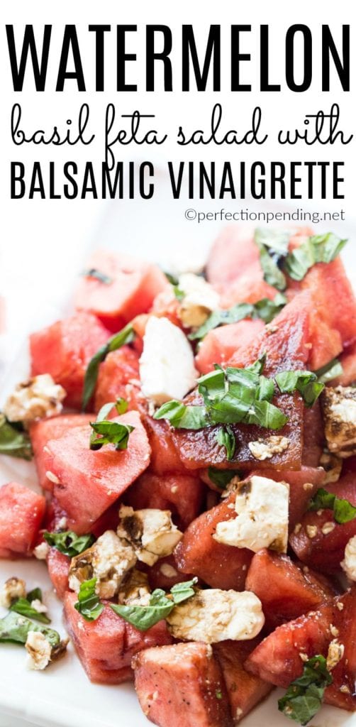 watermelon basil feta salad with balsamic vinaigrette