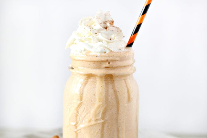 Whip up this creamy fall dessert for a special treat full of your favorite fall flavor - pumpkin spice. If you're looking for a fall pumpkin dessert idea that's different than the rest, then this pumpkin milkshake will be the creamy cold shake recipe you crave. #pumpkin #pumpkinmilkshake #milkshakerecipe #pumpkinspice