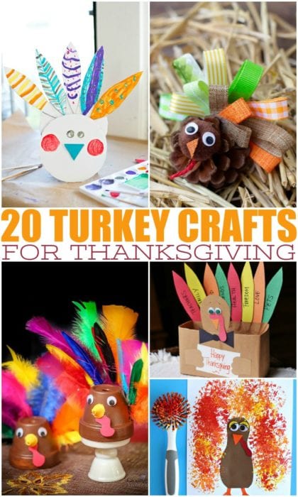 These easy turkey crafts for Thanksgiving make the perfect fall activities to do with your kids, or a fun activity to do on Thanksgiving with the entire family. #fallideas #thanksgivingideas #turkeycrafts #craftideas #kidideas #thanksgiving #turkeyactivities #Fallactivities