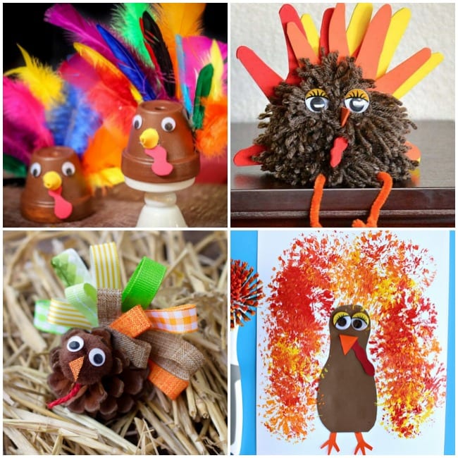 These easy turkey crafts for Thanksgiving make the perfect fall activities to do with your kids, or a fun activity to do on Thanksgiving with the entire family. #fallideas #thanksgivingideas #turkeycrafts #craftideas #kidideas #thanksgiving #turkeyactivities #Fallactivities