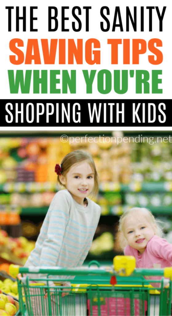 Shopping with kids can be an overwhelming task. These sanity saving tips to make going to the grocery store with your kids easier, are the BEST mom hacks you will find for shopping with little kids. #momlife #parenting #shopping #momhacks #shoppingwithkids #popcart