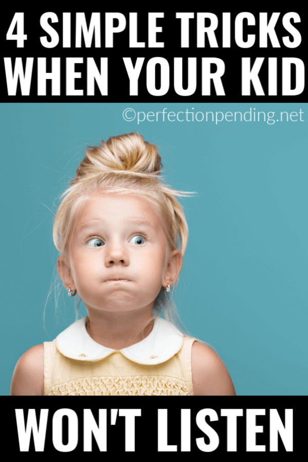 There is nothing more frustrating as a parent than when your kid won't listen. These parenting strategies are so easy to start today, and will help with your child's listening skills. These easy positive parenting solutions really are simple but so smart! #positiveparenting #noyelling #perfectionpending