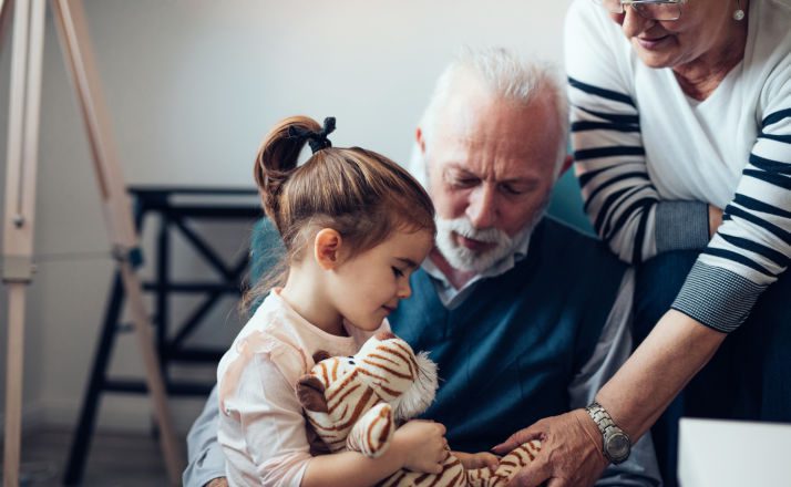 narcissistic grandparents playing with their granddaughter